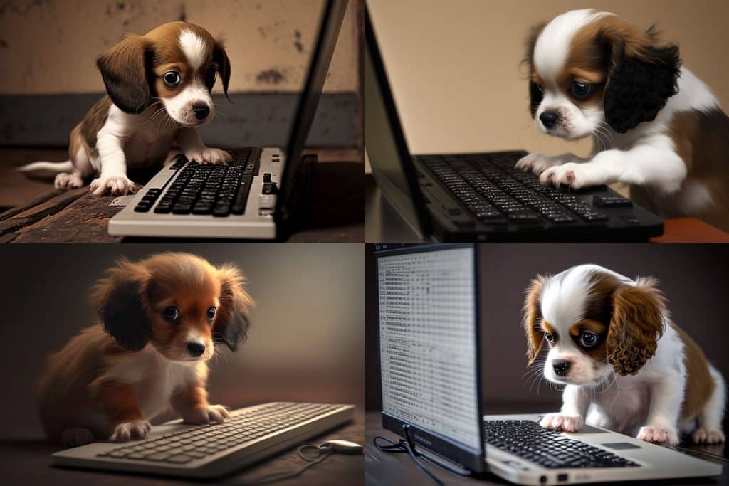 psić tipka na kompjuter, osnovni unos u Midjourney